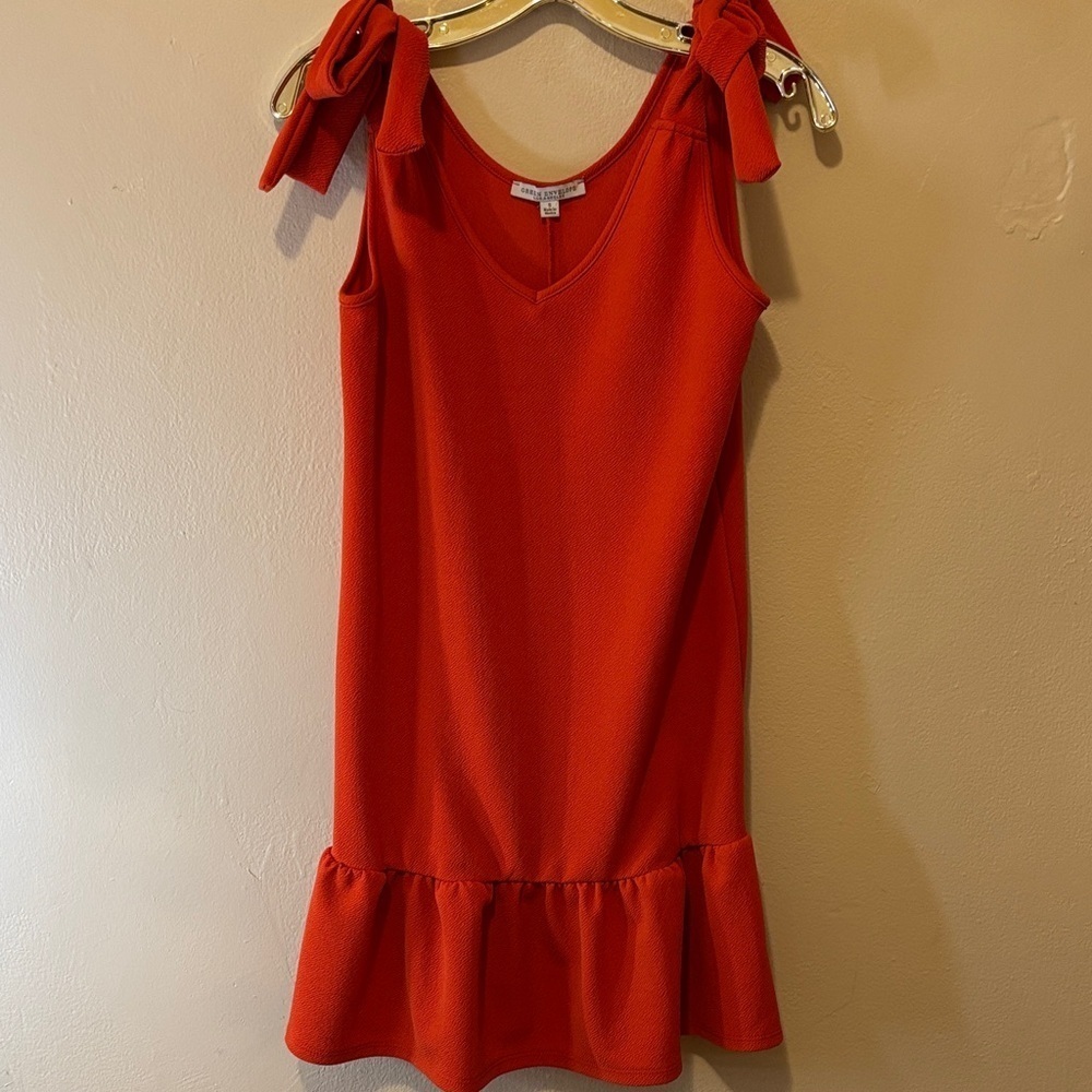 Green Envelope Vibrant Orange Mini Dress